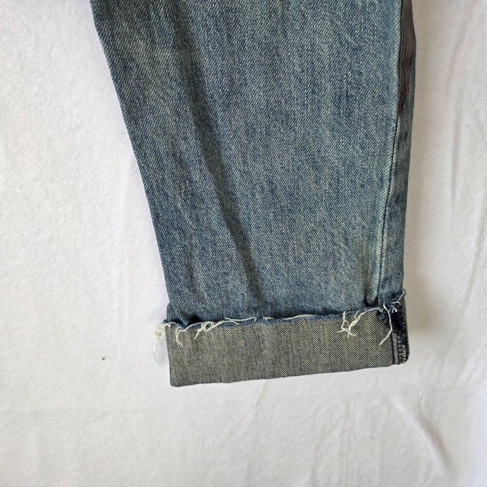 Mnml Angel Jeans Mens Size 28 Waist Streetwear Straight Leg Cuffed 100% Cotton - Picture 9 of 12
